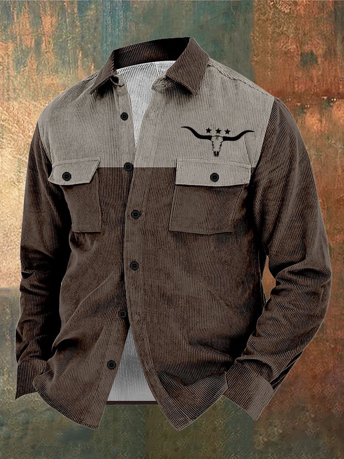 Men's Vintage Western Corduroy Shirt