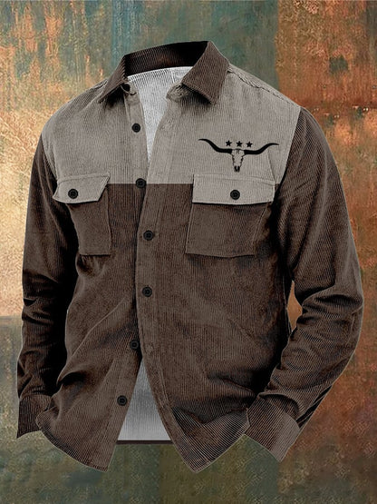 Men's Vintage Western Corduroy Shirt
