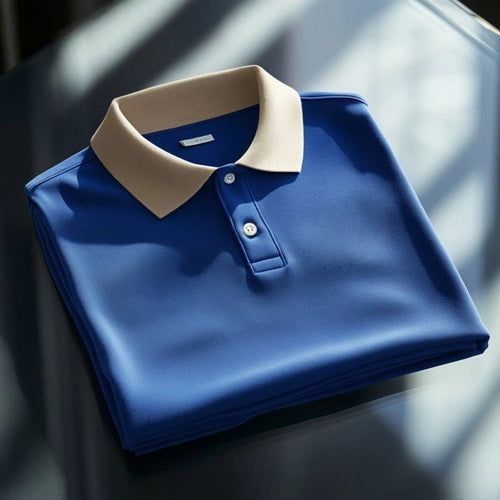 Men's Business Casual Embroidered    Button Short Sleeve Polo Shirt