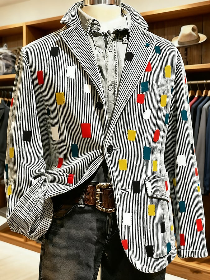 Men's Retro Single Breasted Gentleman's Business Casual Suit Jacket
