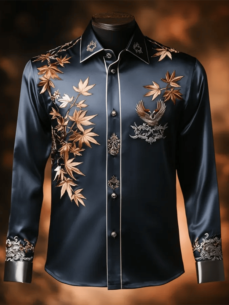 Men's Satin Luxe Long Sleeve Button Down Shirt