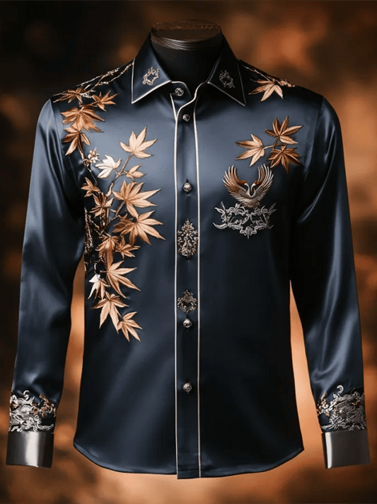 Men's Satin Luxe Long Sleeve Button Down Shirt
