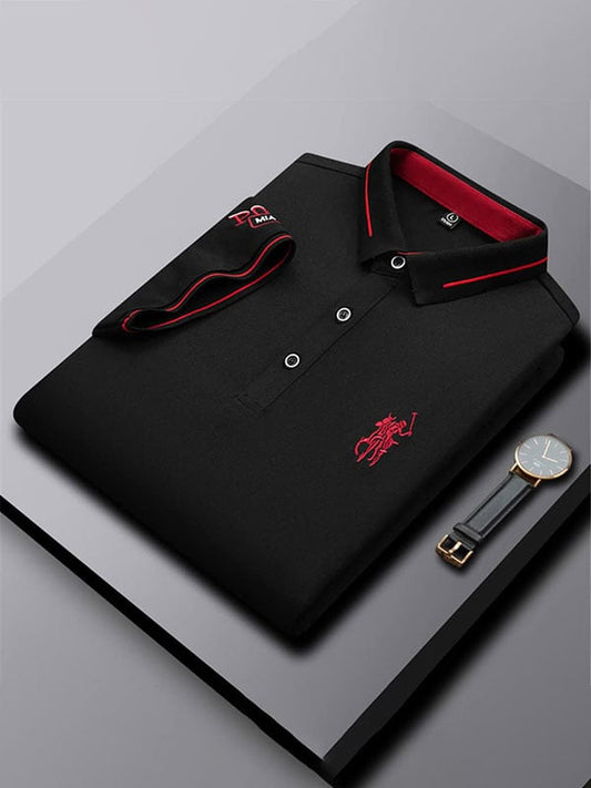 Men's Business Logo Lapel Short Sleeve Polo Shirt