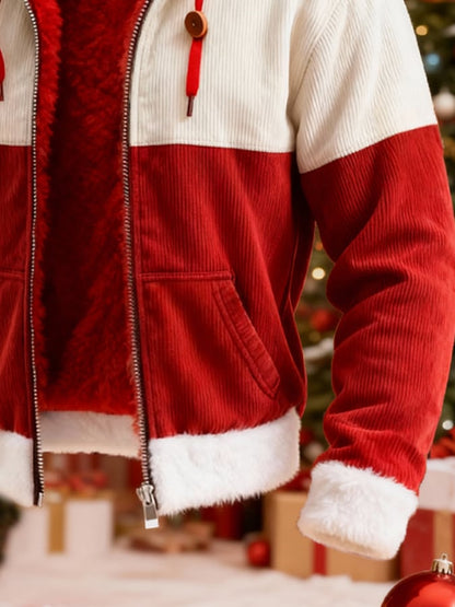 Men's Christmas Warm Lined Hooded Jacket