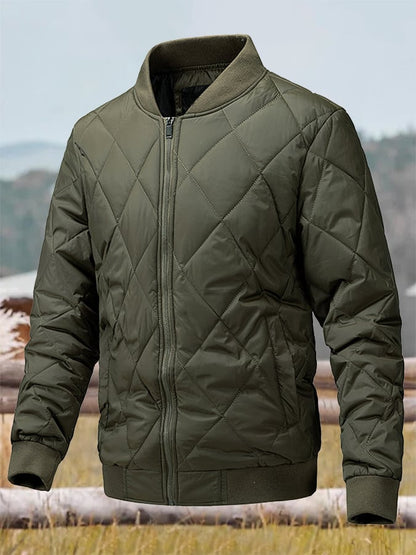 Men's Retro Diamond Pleated Cotton Casual Cotton Jacket