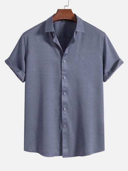 Solid Color Lapel Basic Shirts