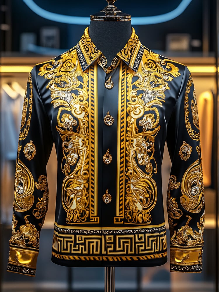 Men's Satin Luxe Long Sleeve Button Down Shirt