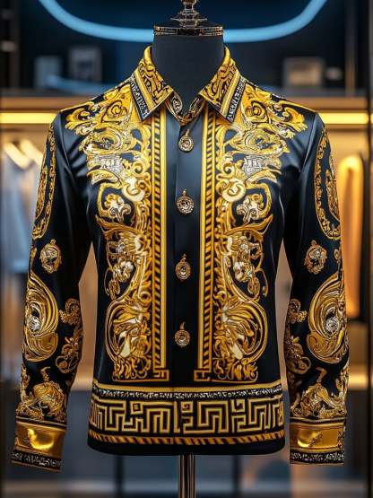 Men's Satin Luxe Long Sleeve Button Down Shirt