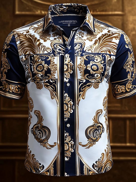 Men's Business Luxe Print Short Sleeve Shirt