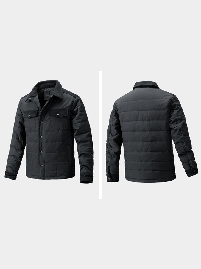 Men's Vintage Pleated Cotton Multi-Pocket Casual Plush Cotton Jacket