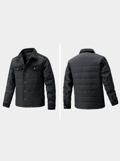 Men's Vintage Pleated Cotton Multi-Pocket Casual Plush Cotton Jacket
