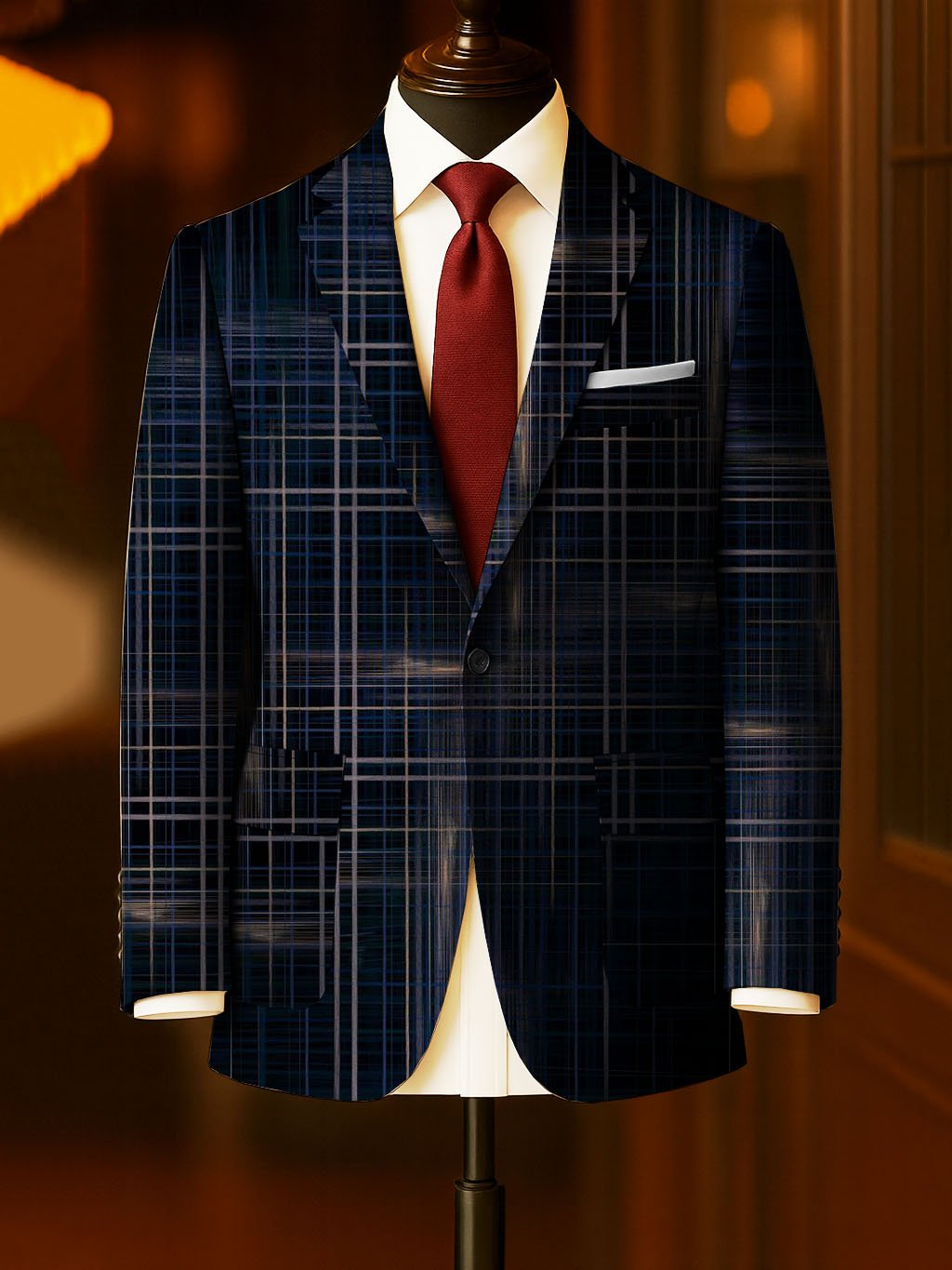 Men's Business Casual Large Pocket Print Blazers