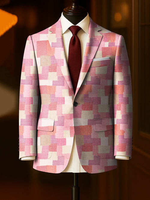 Men's Business Casual Large Pocket Notch Lapel Blazers