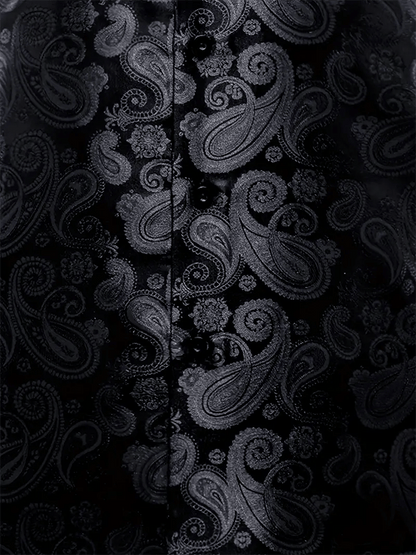 Men's Silk Business Luxury Design Printed Long Sleeve Shirt