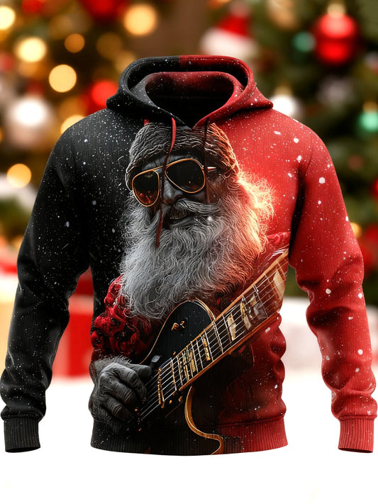 Men's Party Rock Santa Claus Print Hoodie