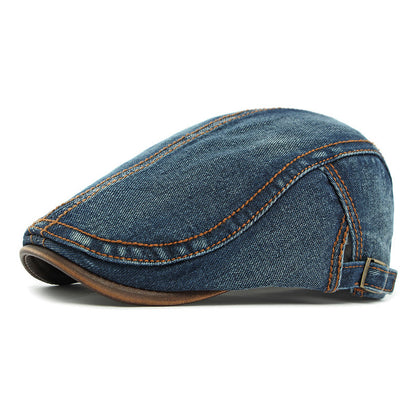 Men's Retro Denim Washed Adjustable Beret