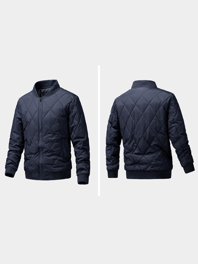Men's Retro Diamond Pleated Cotton Casual Cotton Jacket