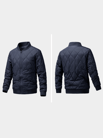 Men's Retro Diamond Pleated Cotton Casual Cotton Jacket