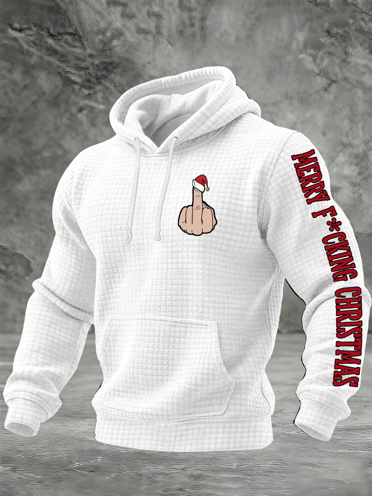 Men's Retro Merry F*cking Christmas Printed Hoodie
