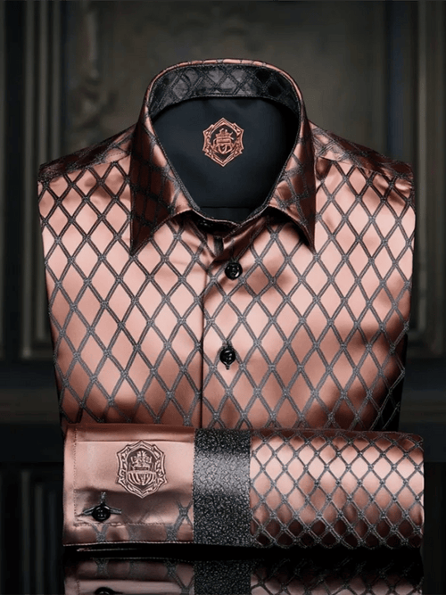 Men's Satin Luxe Long Sleeve Button Down Shirt