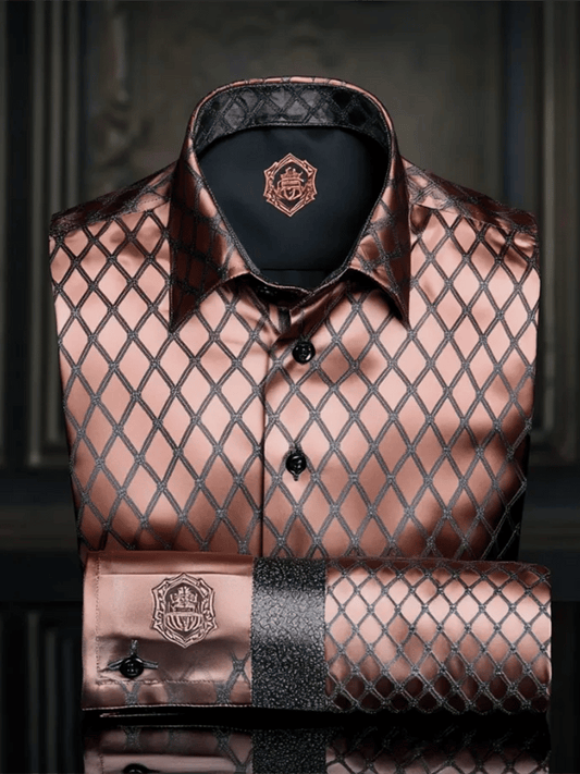 Men's Satin Luxe Long Sleeve Button Down Shirt