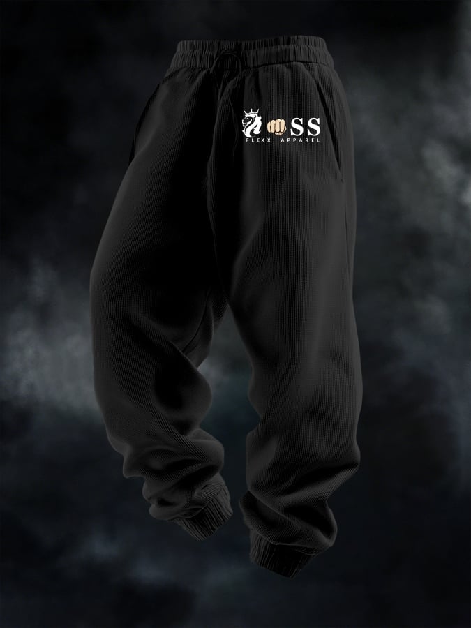 Men's Casual Waffle Solid Color Sports Pants