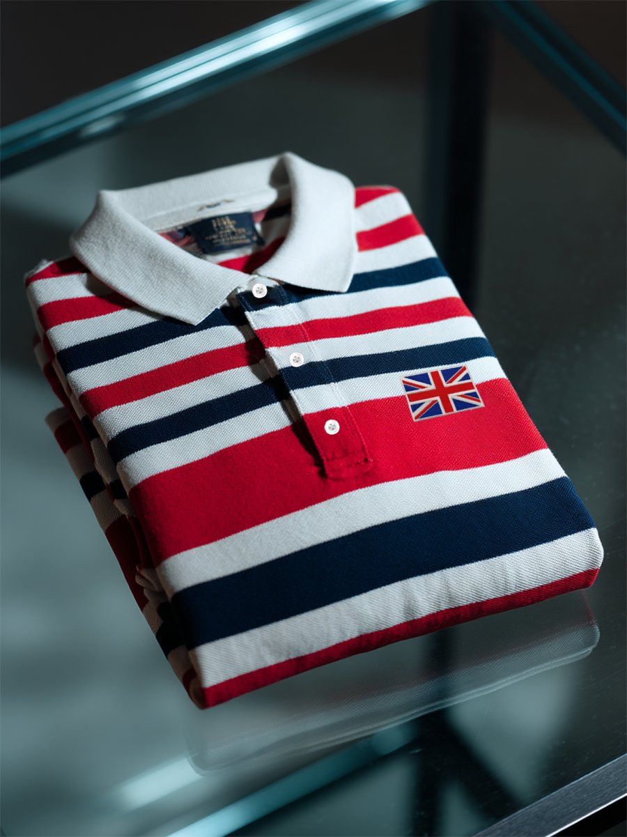 Men's Business Casual Union Jack Button Short Sleeve Polo Shirt