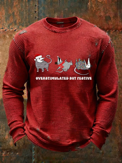 Men's Merry Christmas  Printed Casual Long-Sleeved Top