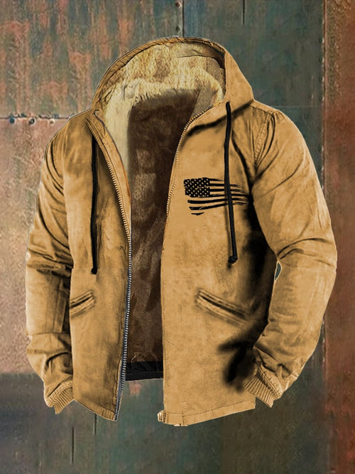 Men's West Retro Hooded Zip Jacket