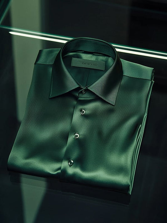 Men's Business Casual Solid Color Lapel Short Sleeve Shirt