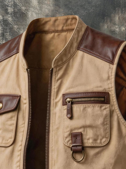 Men's Vintage Multi-Pocket Outdoor Utility Vest