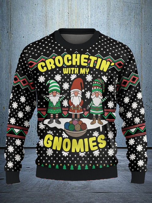 Ugly Christmas Sweater Crochetin' With My Gnomies