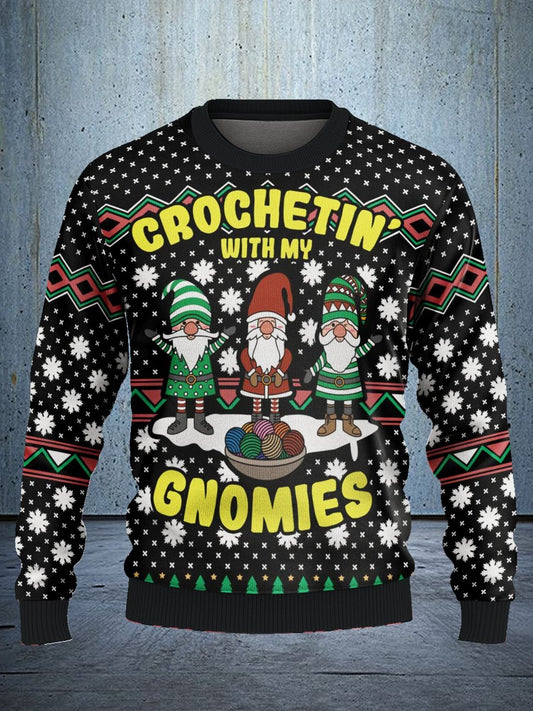 Ugly Christmas Sweater Crochetin' With My Gnomies