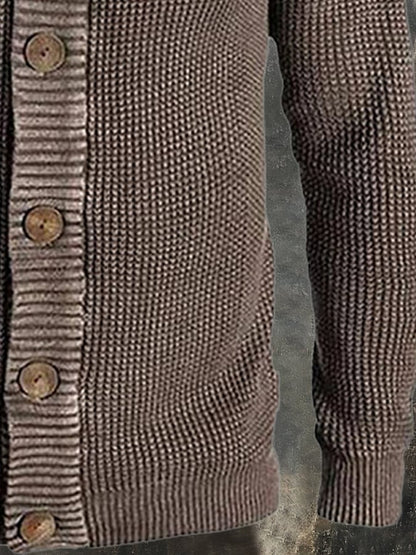 Men's Vintage Casual Knitted Wool Sweater Jacket