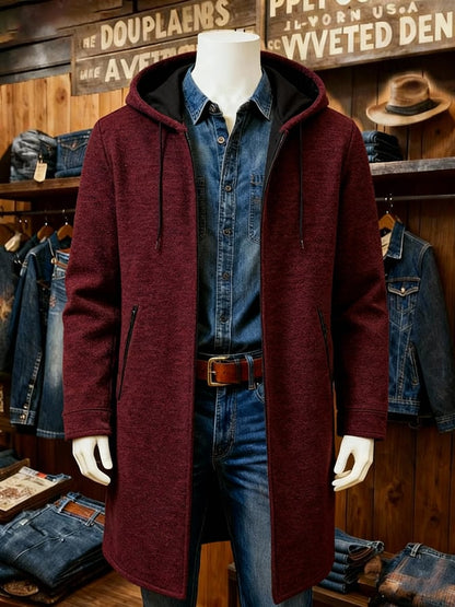 Men's Fashion Heathered Thin Fleece Knitted Cardigan Jacket