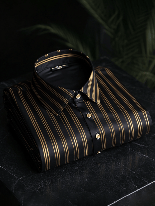 Men's Satin Luxe Long Sleeve Button Down Shirt