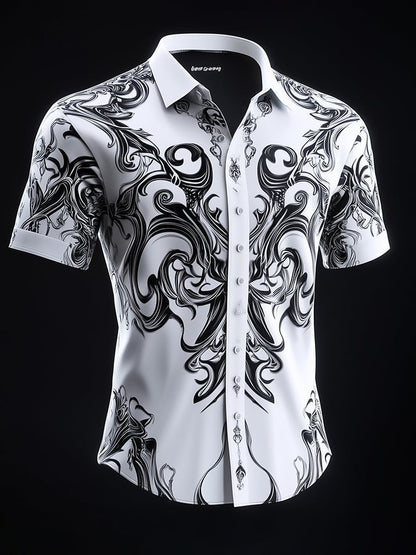 Men's Dark Exquisite Pattern Shirt