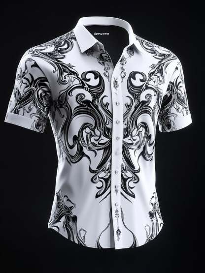 Men's Dark Exquisite Pattern Shirt