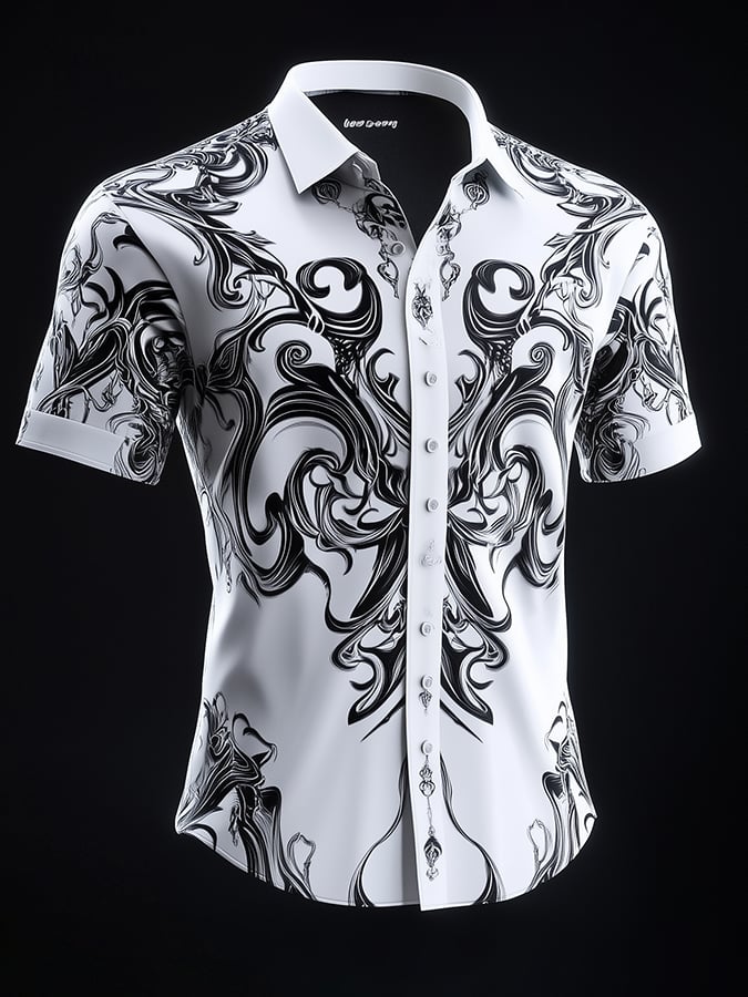 Men's Dark Exquisite Pattern Shirt
