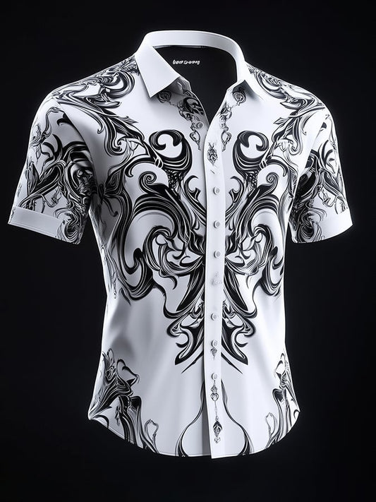 Men's Dark Exquisite Pattern Shirt
