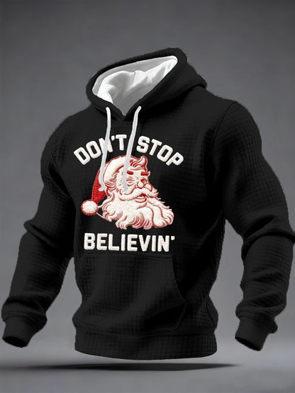 Men's Christmas Don't Stop Believin Printed Hoodie