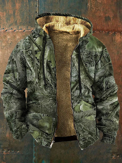 Men's Vintage Camouflage Fleece Zipper Jacket