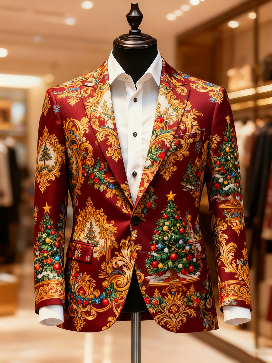 Men's Business Casual Christmas Suit Outerwear