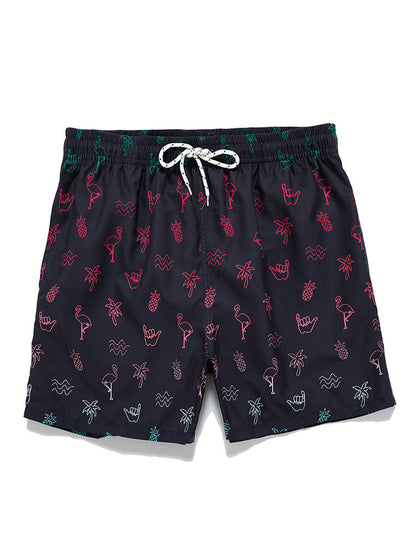 Flamingo Tropical Print Swim Shorts