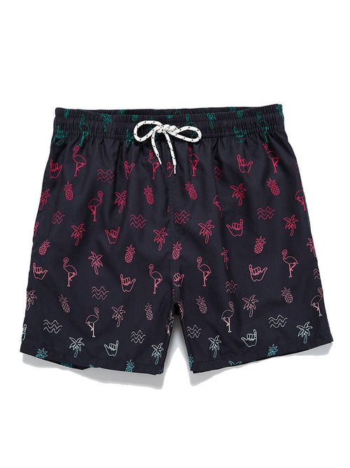 Flamingo Tropical Print Swim Shorts