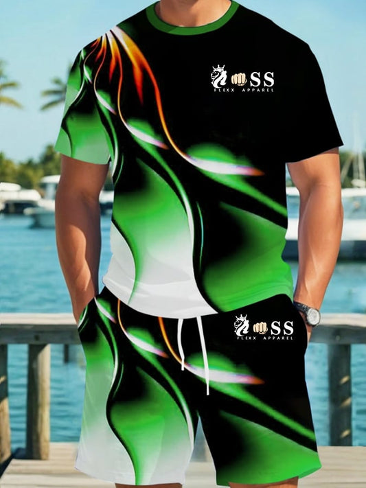 Men's Business Casual Gradient Print Suit