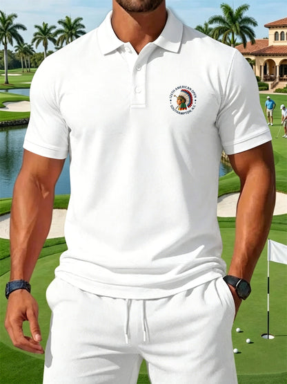 Men's Golf Enthusiast Print Casual Polo