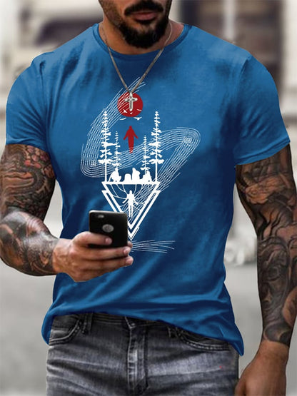 Men's Casual Printed Short-Sleeve T-Shirt