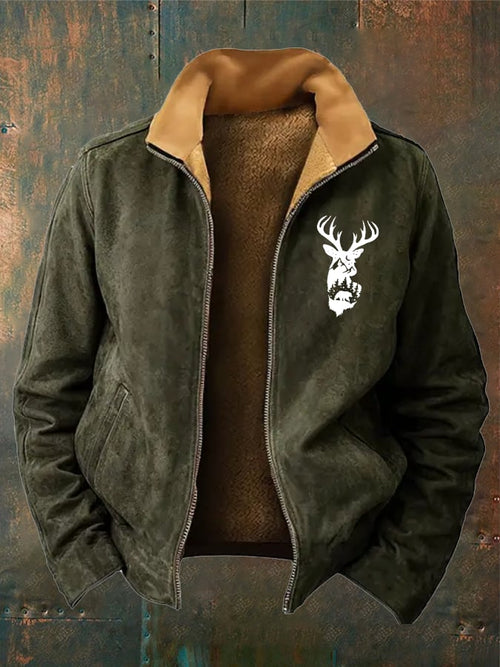 Men's Vintage Deerskin Plush Outdoor Jacket