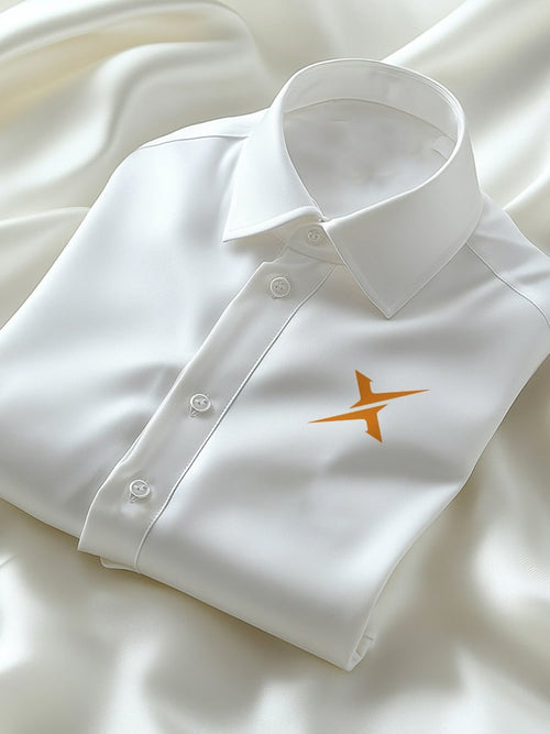 Men's Business Casual Logo Lapel Short Sleeve Shirt